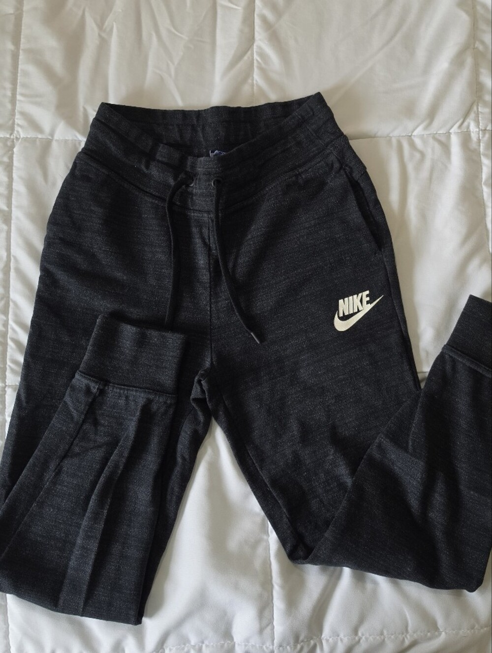 Nike Dark GreyJoggers with White Swoosh